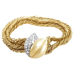 Pomellato 18 Karat Yellow and White Gold 1.40 Carat Diamond Bracelet