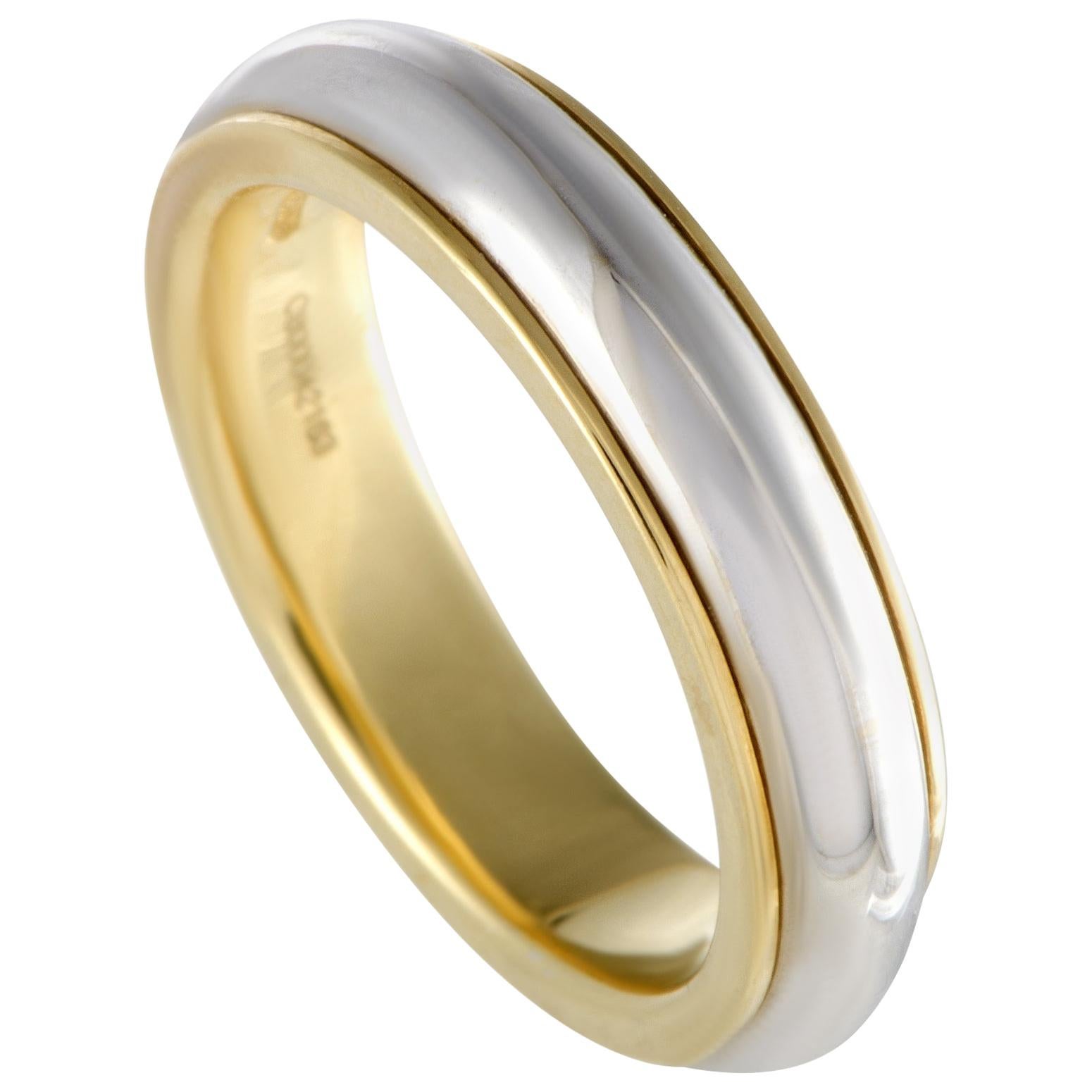 Pomellato 18 Karat Yellow and White Gold Wedding Band Ring