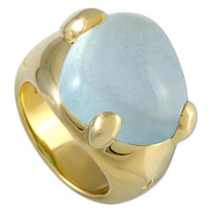 Pomellato 18 Karat Yellow Gold and Aquamarine Cabochon Ring