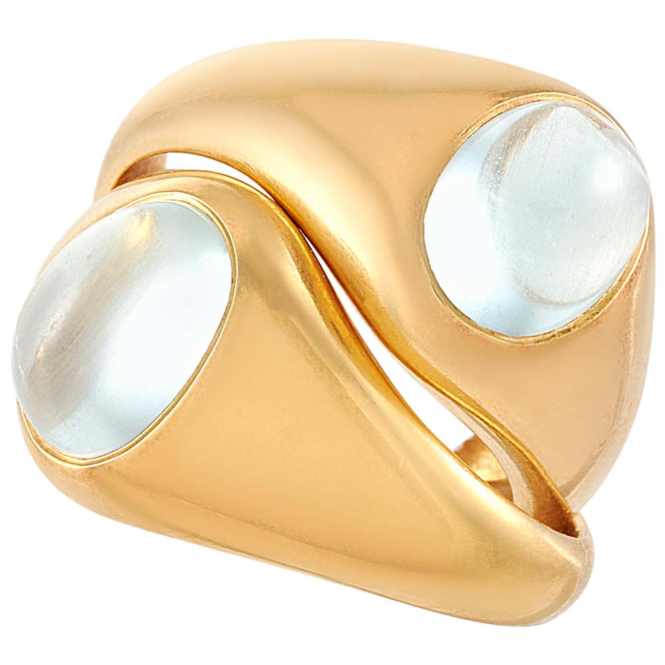 Pomellato 18 Karat Yellow Gold Aquamarine Ring at 1stDibs