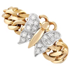 Pomellato 18 Karat Yellow Gold Butterfly Diamond Ring