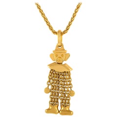 Pomellato 18 Karat Yellow Gold Clown Pendant Necklace