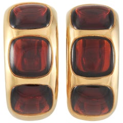 Pomellato 18 Karat Yellow Gold Garnet Clip-On Earrings