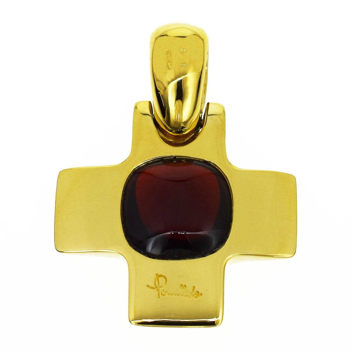 Brand:Pomellato
Name:Garnet Gold cross pendant top
Material :1P Garnet,750 K18 YG Yellow Gold
Comes with:Our original box
Size:H31mm(Including the Vatican)×W23.18mm / 1.22