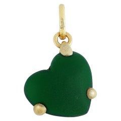 Pomellato 18 Karat Yellow Gold Malachite Heart Pendant