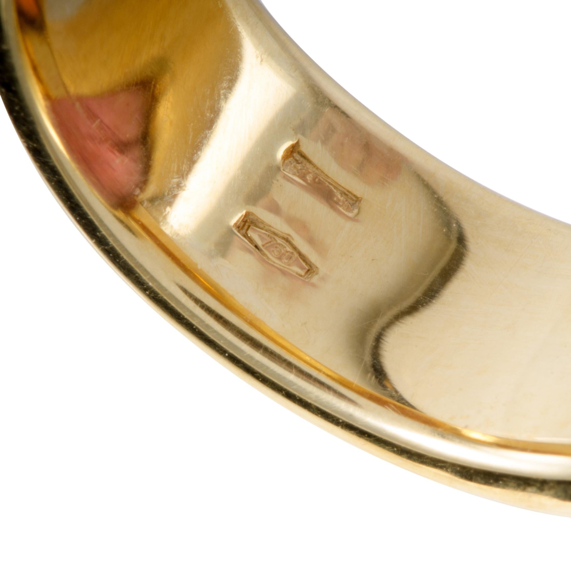 Pomellato 18 Karat Yellow Gold Pink Tourmaline Cabochon Rectangle Ring 1