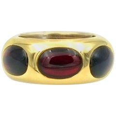 Pomellato 18 Karat Yellow Gold Rubelite Cabochon Ring