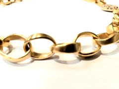 Pomellato 18 Karat Yellow Gold Sabbia Link Choker Necklace with Brown Diamonds