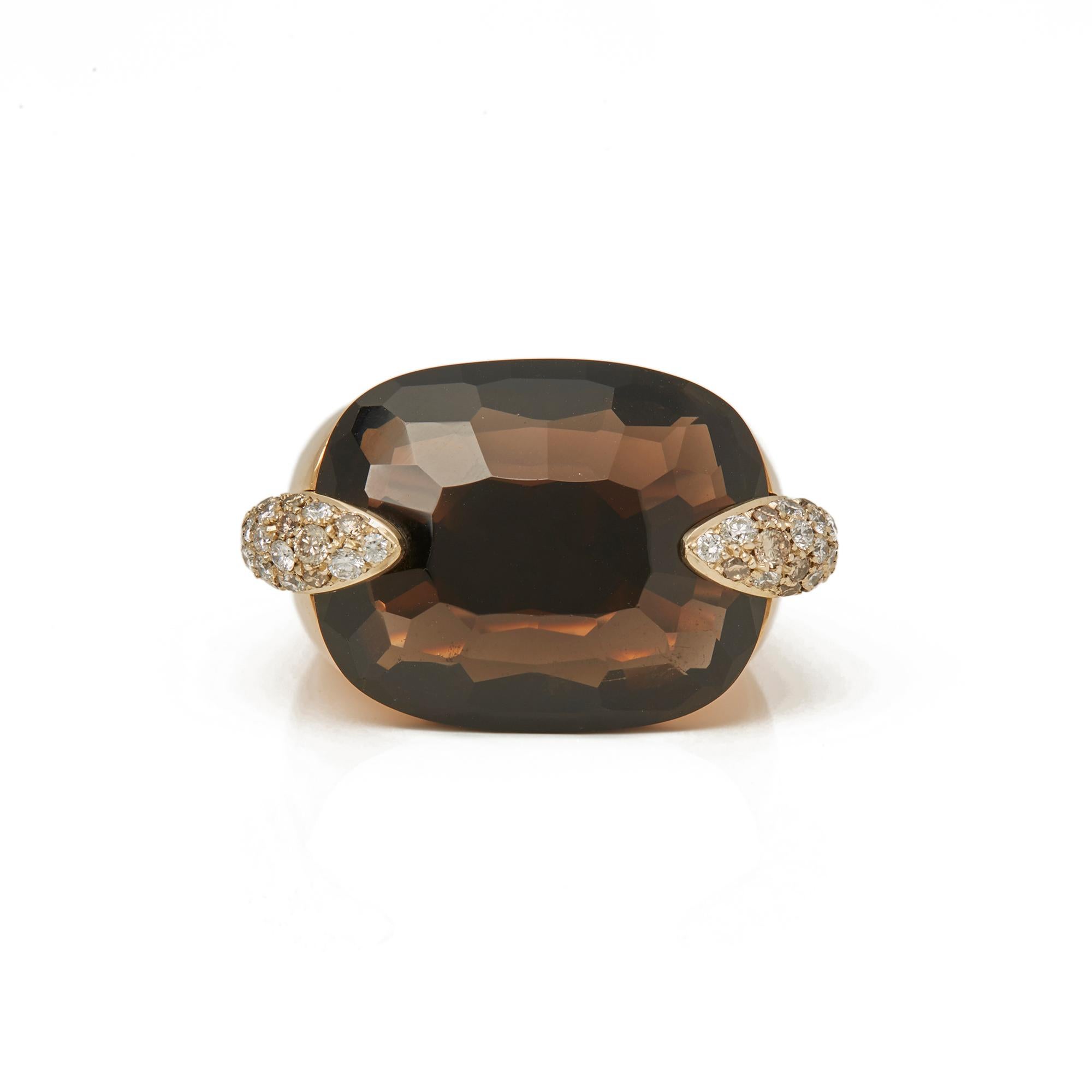 Code: COM2099
Brand: Pomellato
Description: 18k Yellow Gold Smoky Quartz & Diamond Cocktail Ring
Accompanied With: Presentation Box
Gender: Ladies
UK Ring Size: M
EU Ring Size: 52
US Ring Size: 6 1/4
Resizing Possible?: YES
Band Width:
