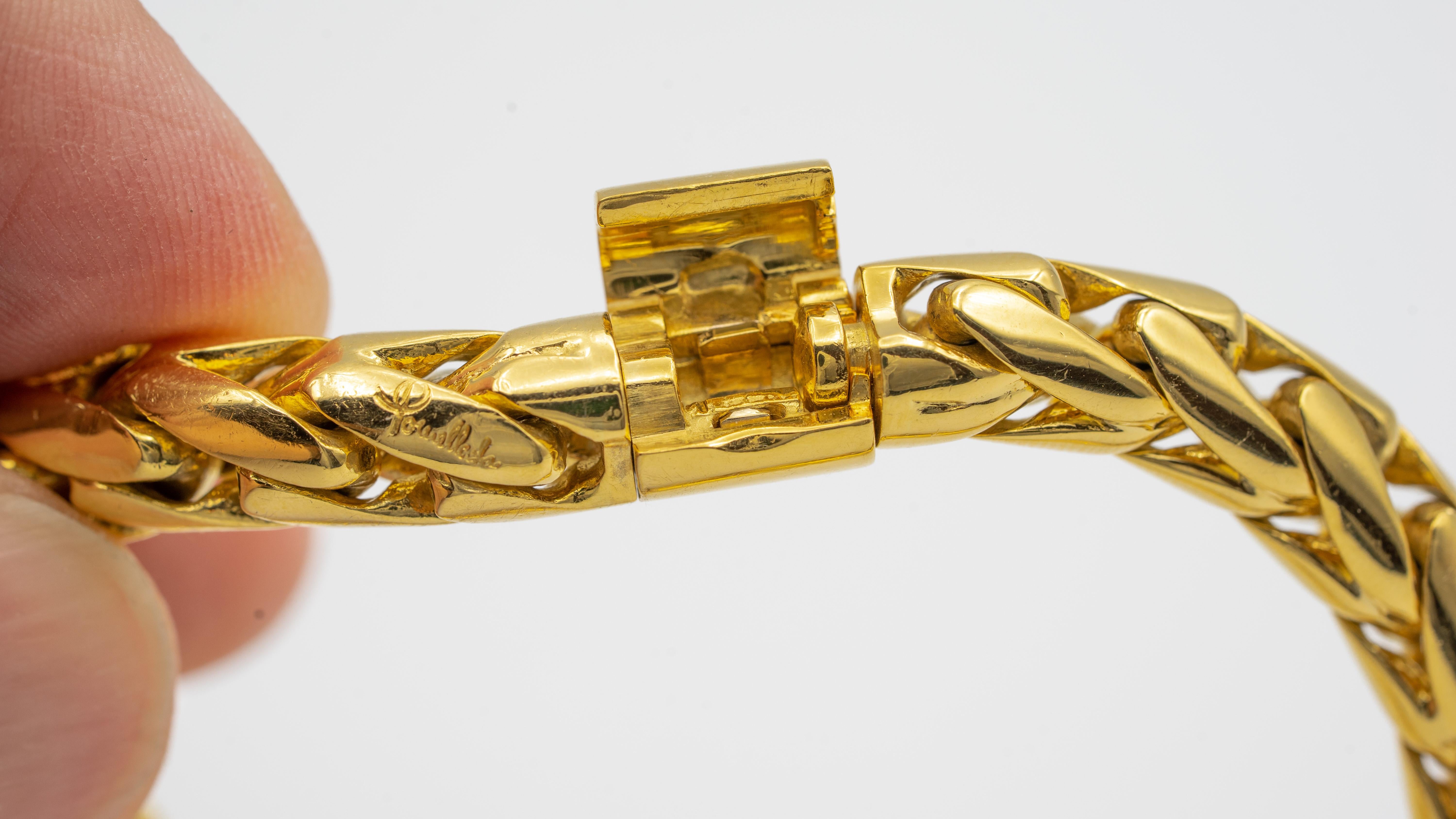 Women's or Men's Pomellato 18 Karat Yellow Gold, Thick Tubular Herringbone Bracelet