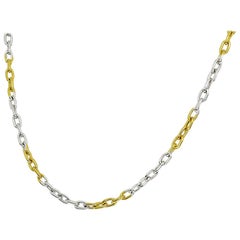 Vintage Pomellato 18 Karat Yellow Gold White Gold Chain Necklace
