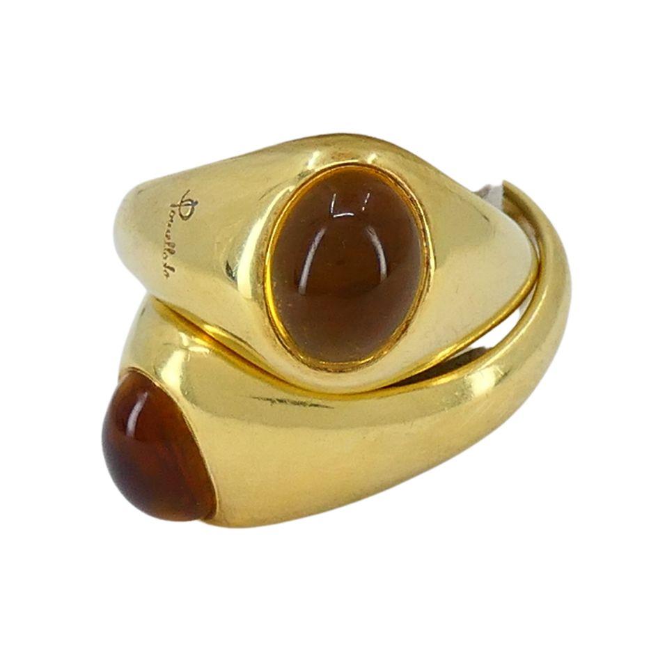 Women's Pomellato 18k Gold Citrine Interwoven Duo Ring For Sale