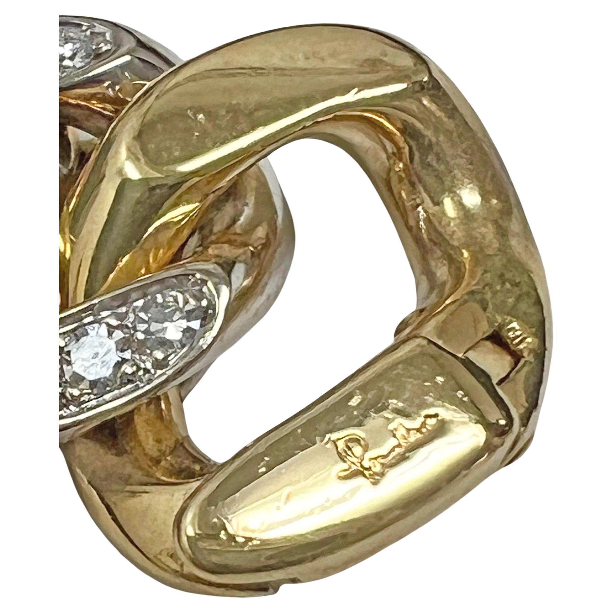 Women's or Men's Pomellato 18k Gold Diamond Curb Bracelet