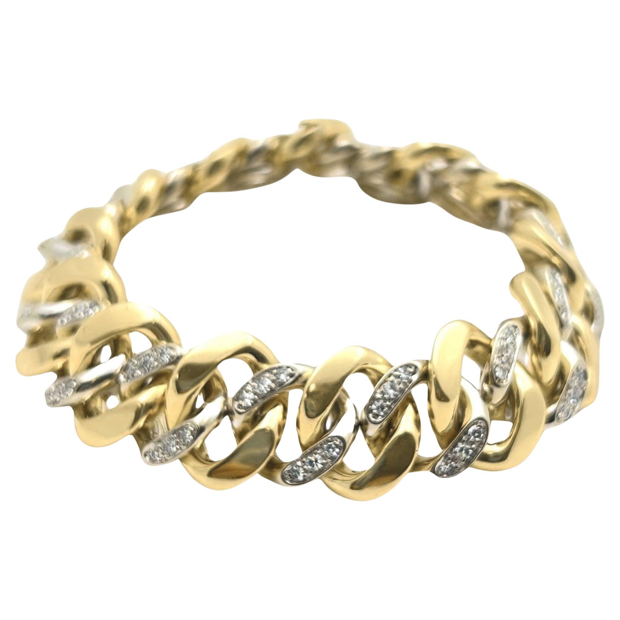 Brilliant Cut Pomellato 18k Gold Diamond Curb Bracelet
