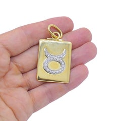 Pomellato 18k Gold Diamond Taurus Zodiac Pendant