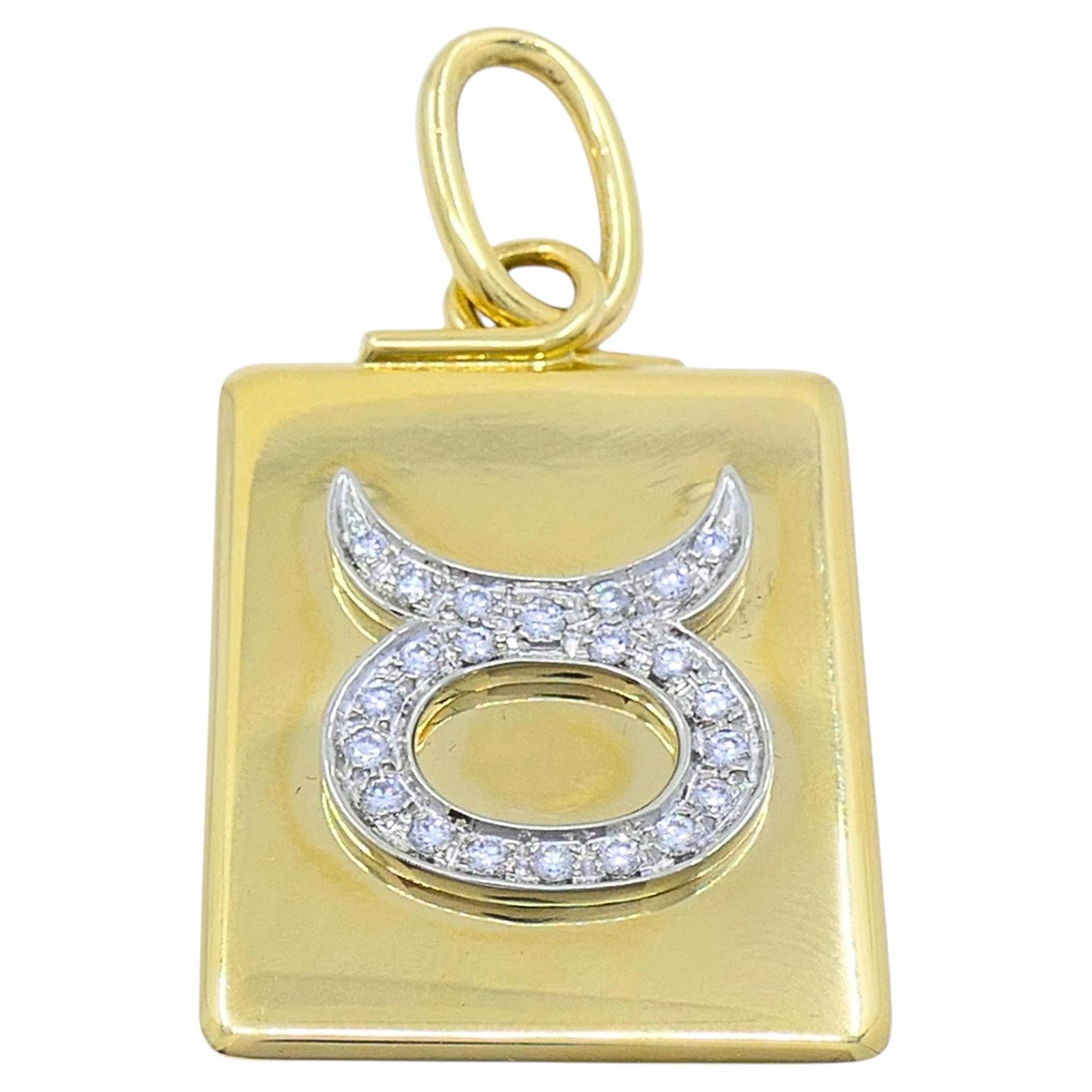 Pomellato 18k Gold Diamond Taurus Zodiac Pendant
