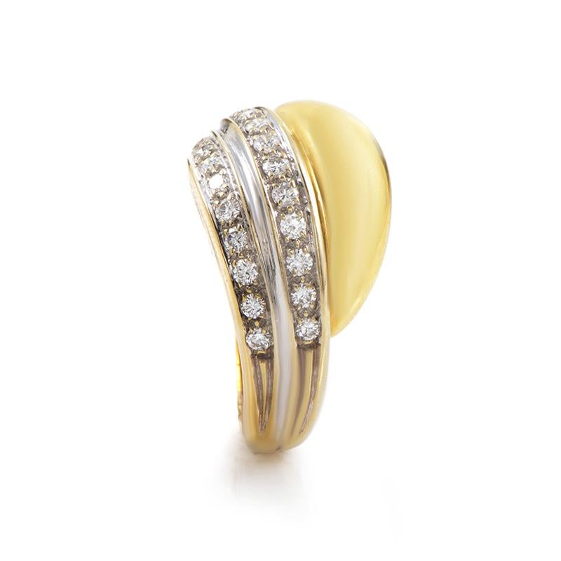 Pomellato 18 Karat Multi-Tone Gold Diamond Band Ring In New Condition In Southampton, PA
