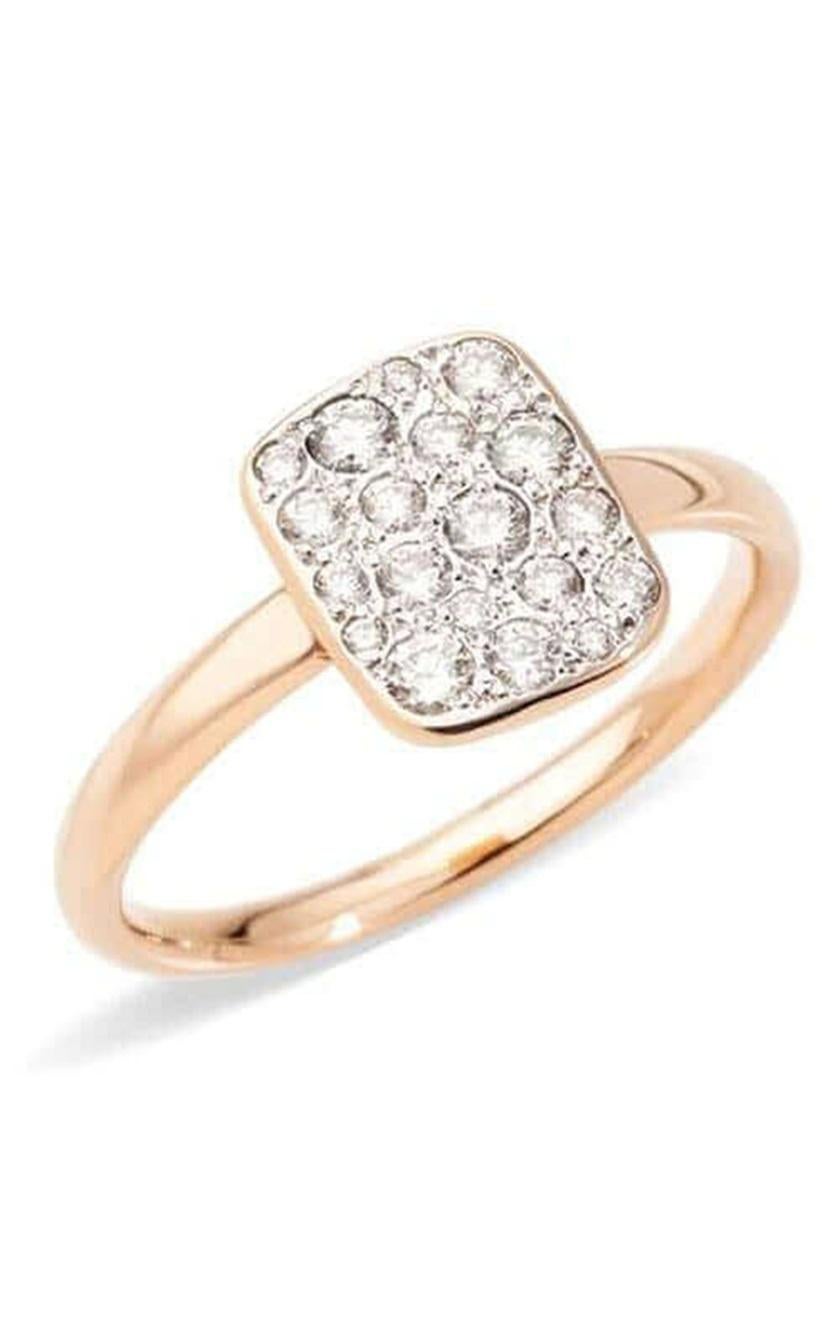 Pomellato 18k Pink Gold Sabbia White Diamond Ring PAB9032O7000DB000 In New Condition In Wilmington, DE
