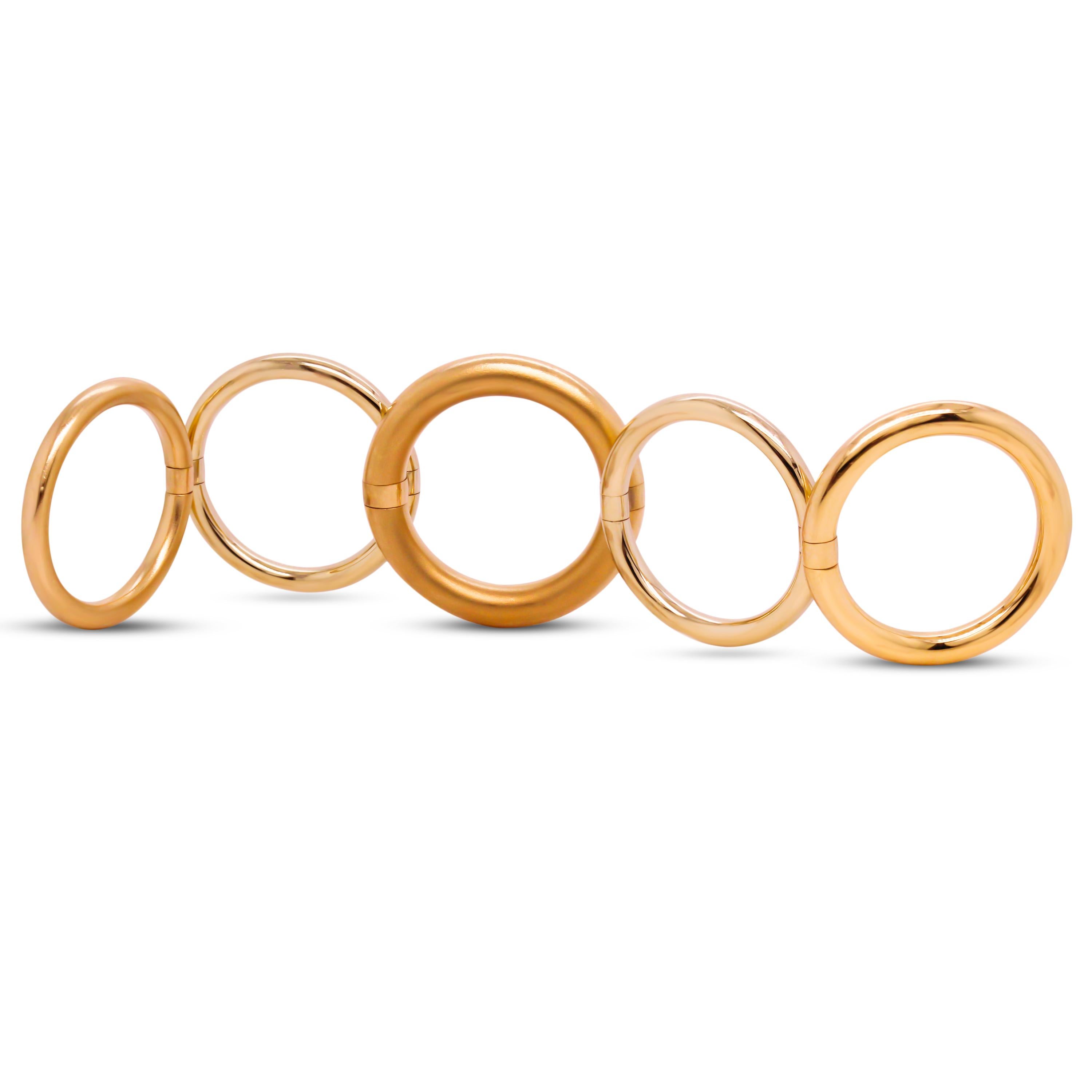 Pomellato 18K Rose und Gelbgold Klappbarer stapelbarer Bandring mit Scharnier (Moderne)