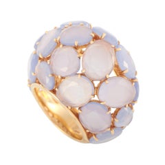 Pomellato 18k Rose Gold Capri Chalcedony Dome Cocktail Ring