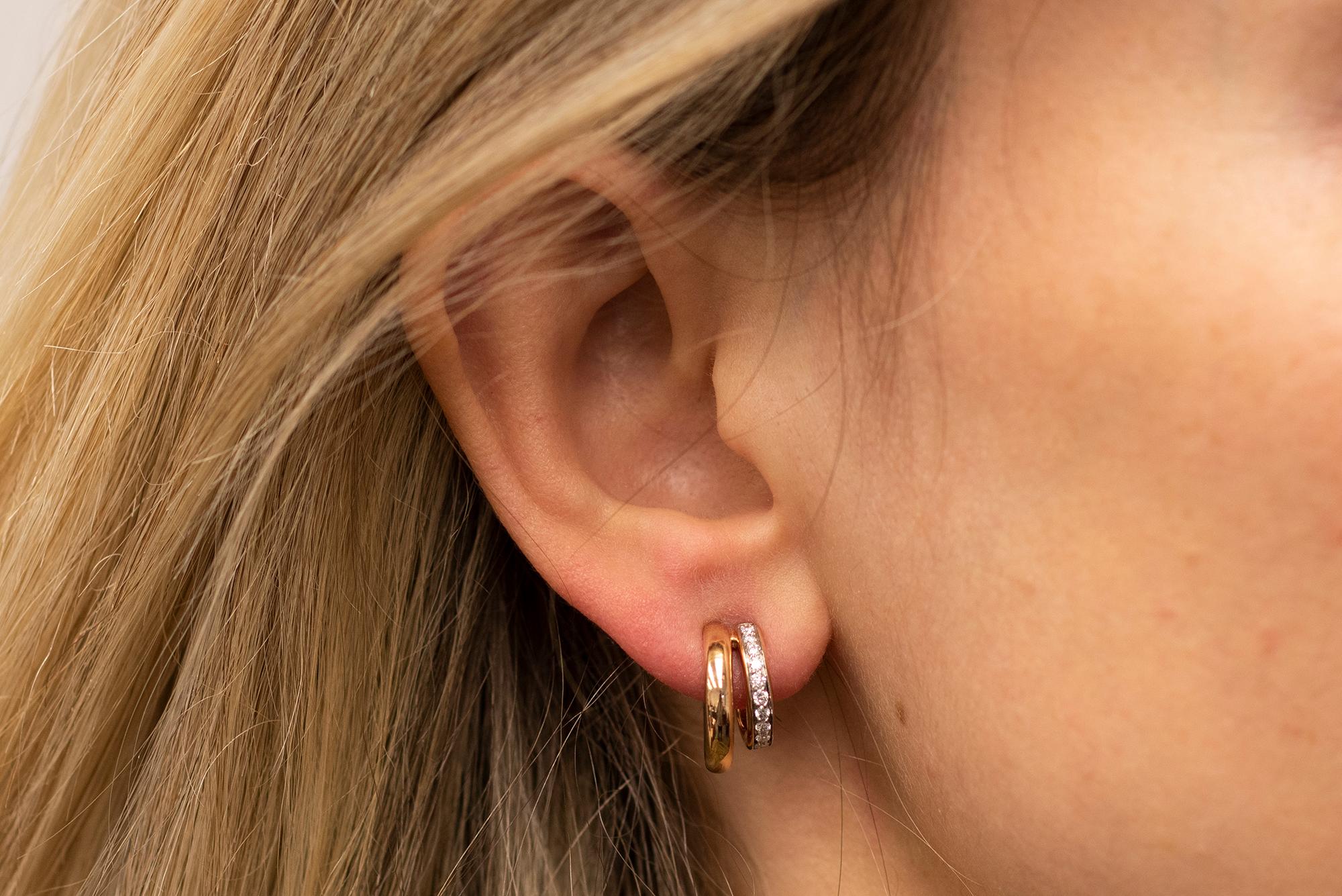 Women's Pomellato 18 Karat Rose Gold Diamond Iconica Earrings
