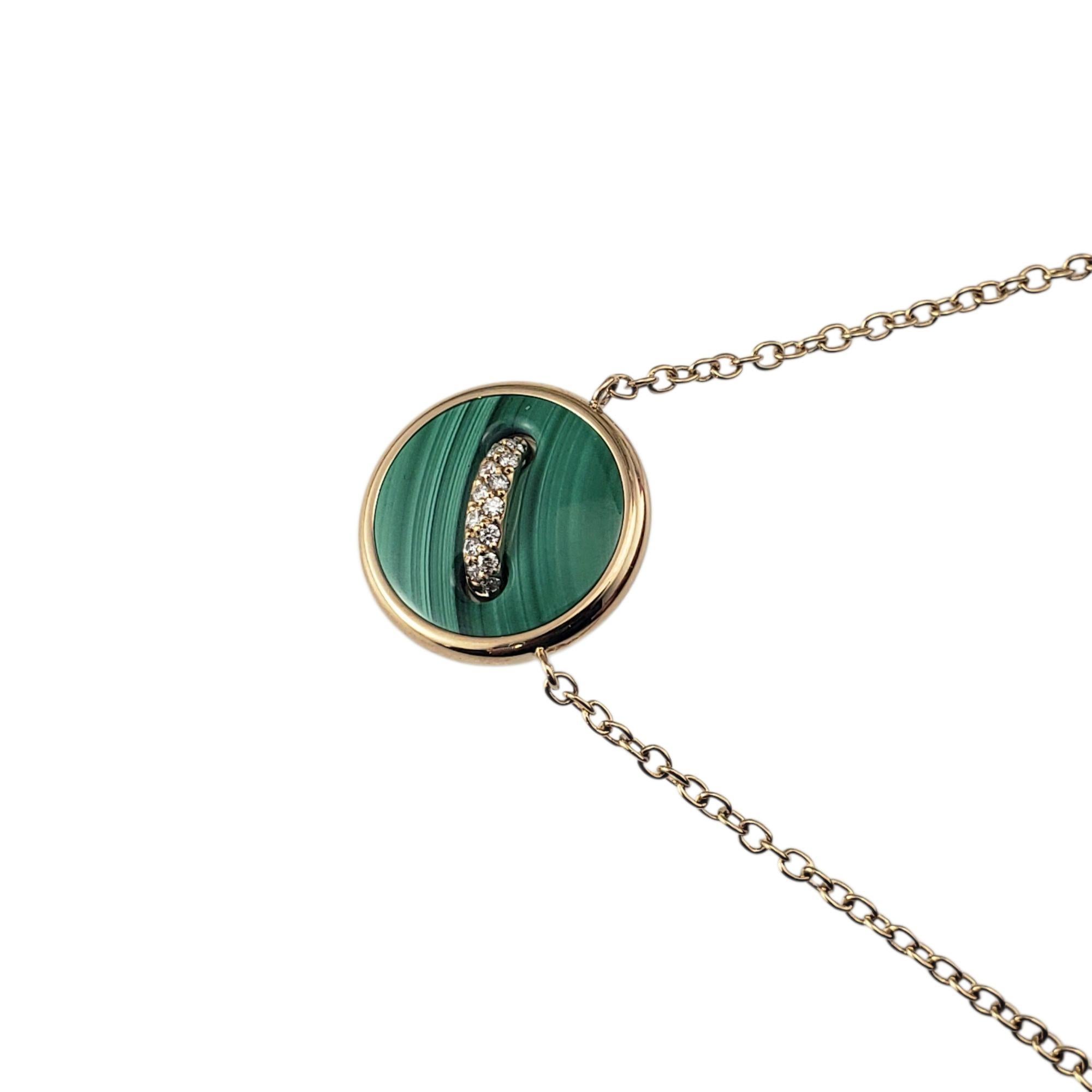 Taglio brillante Collana Pomellato in oro rosa 18 carati con malachite e diamanti Dot Dot #21962 in vendita