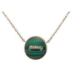 Collana Pomellato in oro rosa 18 carati con malachite e diamanti Dot Dot #21962