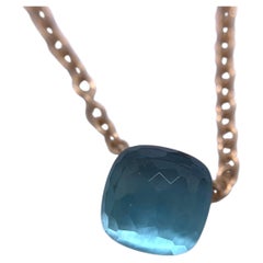 Pomellato 18K Rose Gold Nudo Sky Blue Topaz Pendant Necklace