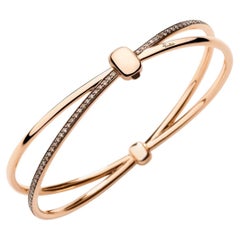 Pomellato 18K Rose Gold Pomellato Together Armreif mit braunen Diamanten