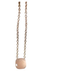 Pomellato 18k Rose Gold Rose Quartz Nudo Pendant Necklace