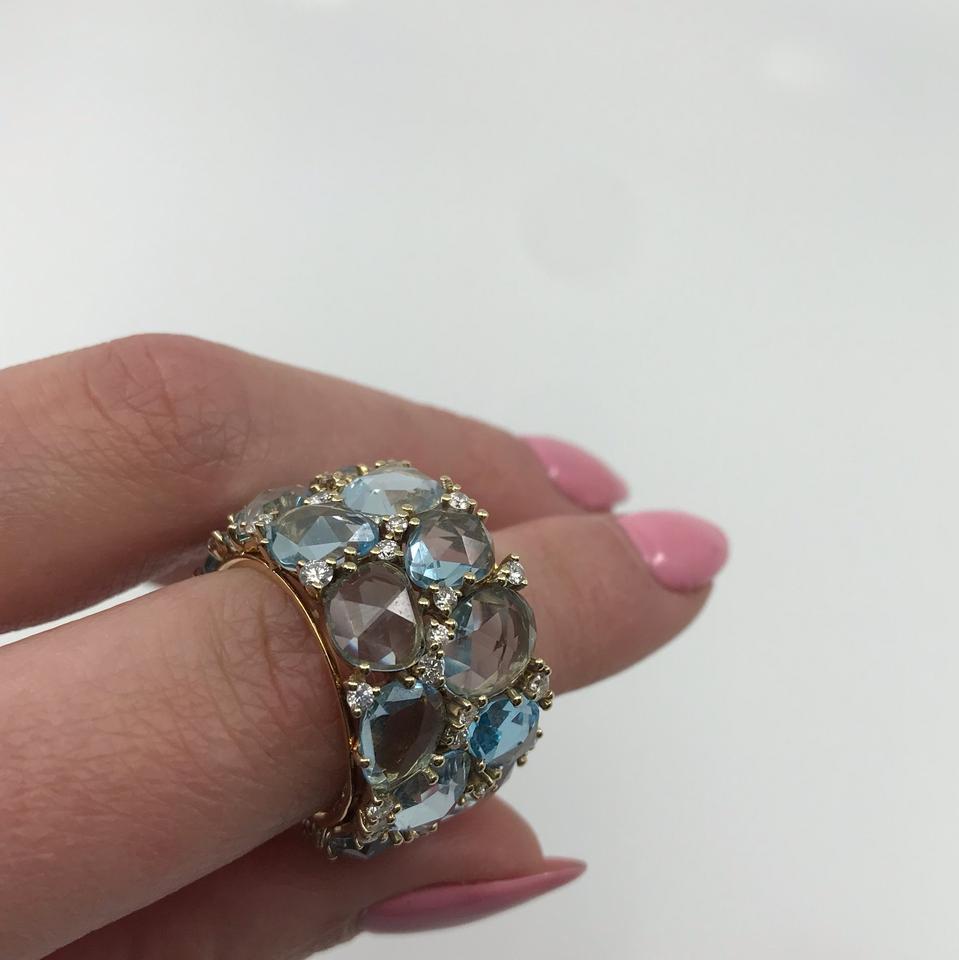 Modern Pomellato 18 Karat Rose Gold Topaz Diamond Lulu Ring