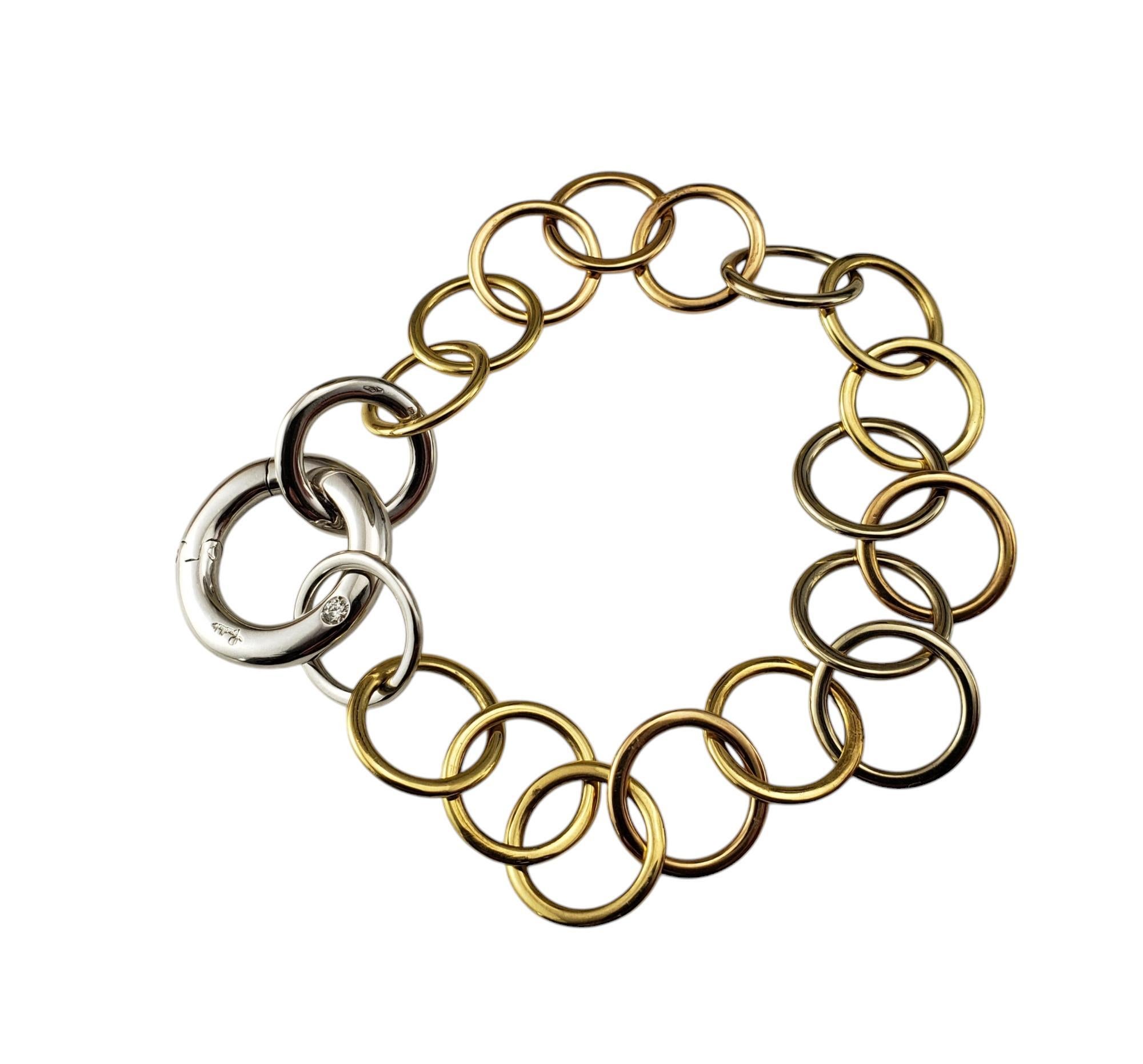 Contemporary Pomellato 18K Tricolor Gold and Diamond Link Lucciole Link Bracelet #20666 For Sale