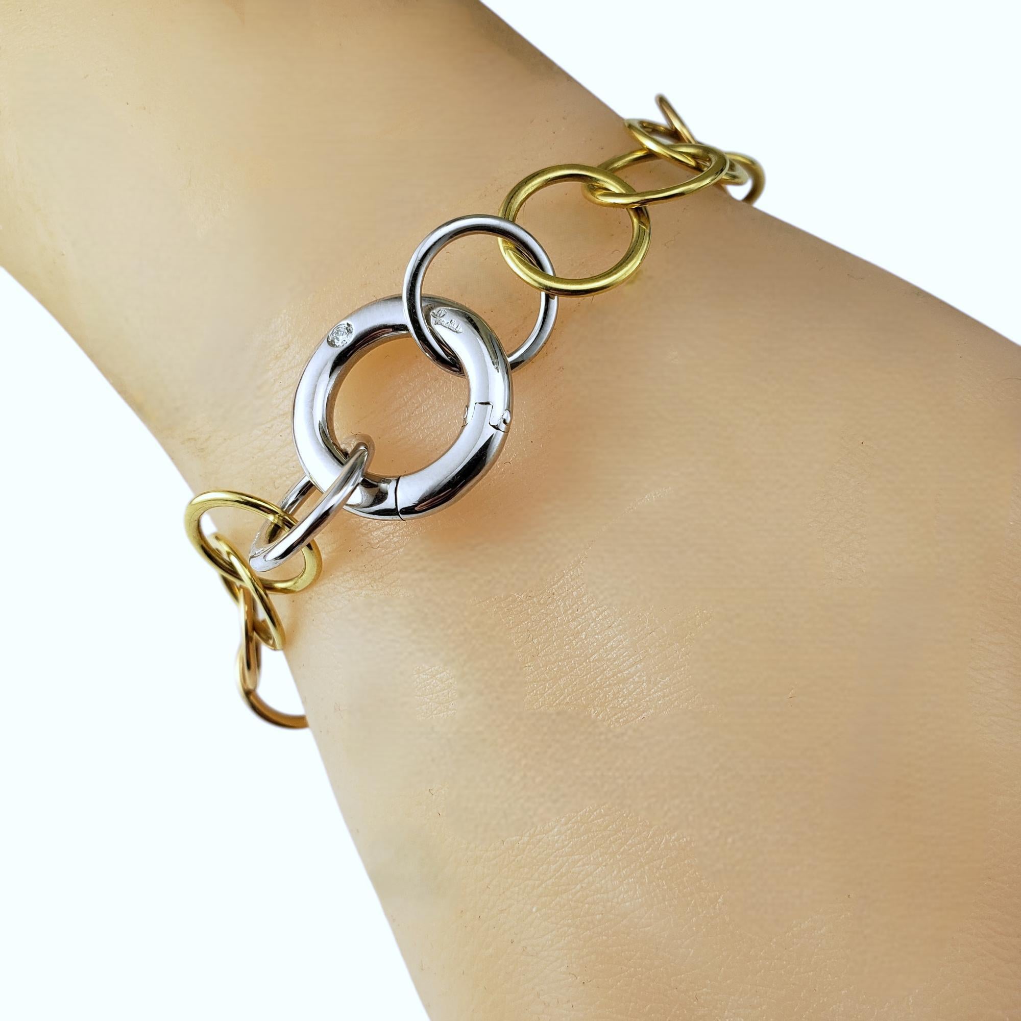 Women's Pomellato 18K Tricolor Gold and Diamond Link Lucciole Link Bracelet #20666 For Sale
