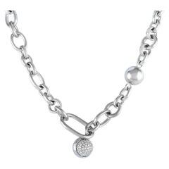 Pomellato 18 Karat Weißgold 2,25 Karat Diamant Pave Gliederhalskette