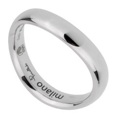 Pomellato 18k White Gold Wave Band Ring Sz 5 1/4