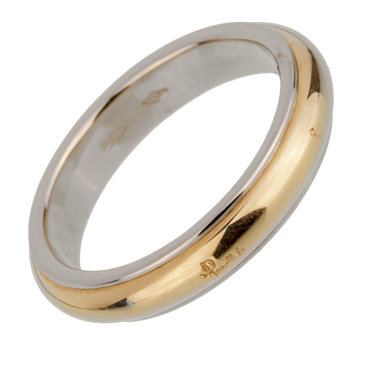 A chic brand new Pomellato band style ring crafted in 18k white and yellow gold. The ring measures a size 6 3/4 and is resizeable

Pomellato Retail Price: $1200
Sku: 2203