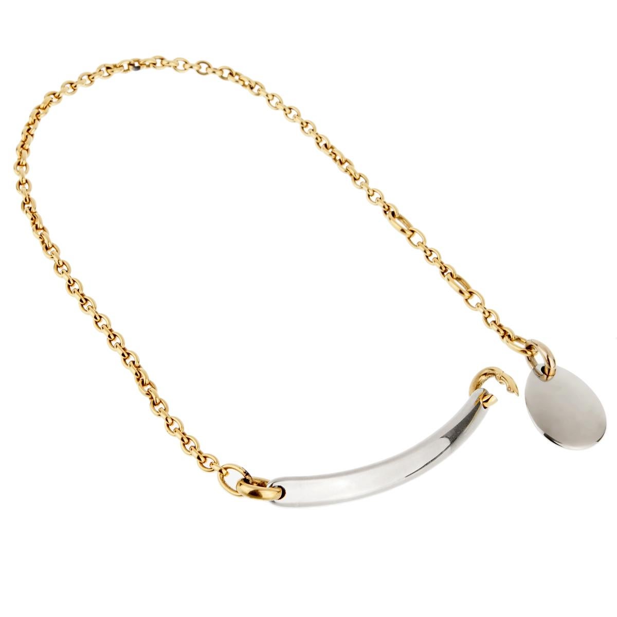 A fabulous brand new Pomellato choker necklace crafted in 18k white and yellow gold. The choker necklace weighs 69 grams.

Pomellato Retail Price: $18,900
Sku: 2207
