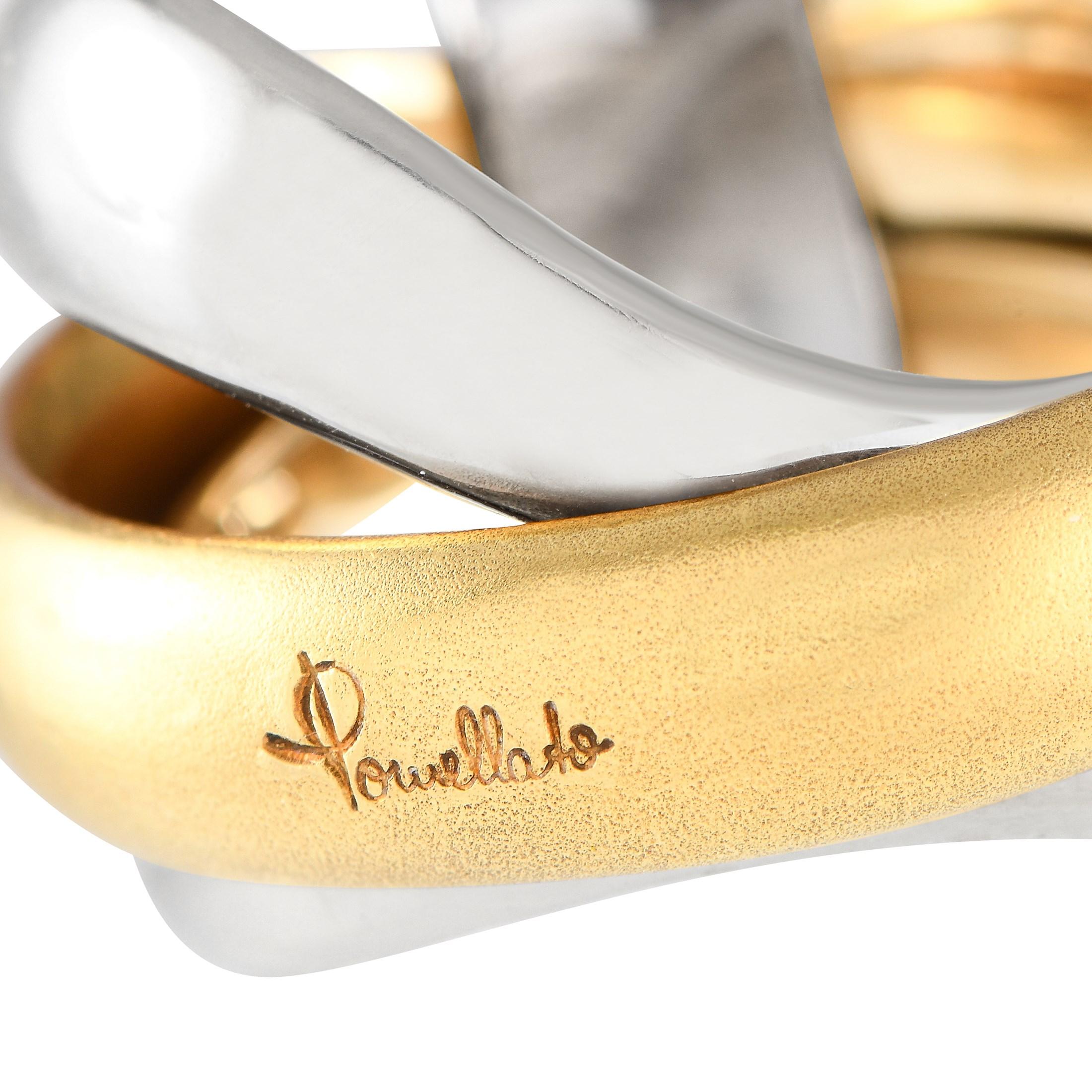 Pomellato 18K Yellow and White Gold 0.20ct Diamond Ring In Excellent Condition In Southampton, PA