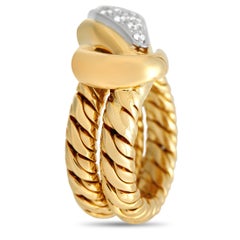 Pomellato 18K Yellow and White Gold 0.25ct Diamond Snake Ring