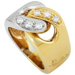 Pomellato 18 Karat Yellow and White Gold 0.30 Carat Diamond Ring