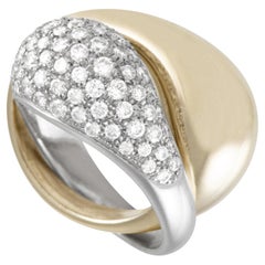 Pomellato 18K Yellow and White Gold 1.50 Ct Diamond Interlocking Ring