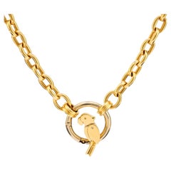 Pomellato 18k yellow and white gold parrot necklace
