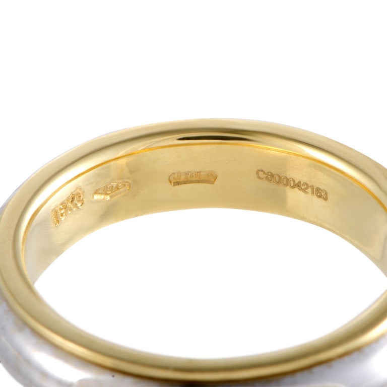 Pomellato 18 Karat Yellow and White Gold Wedding Band Ring For Sale at 1stDibs