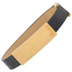 Pomellato 18k Gelbgold und Leder Schmales Gürtelarmband