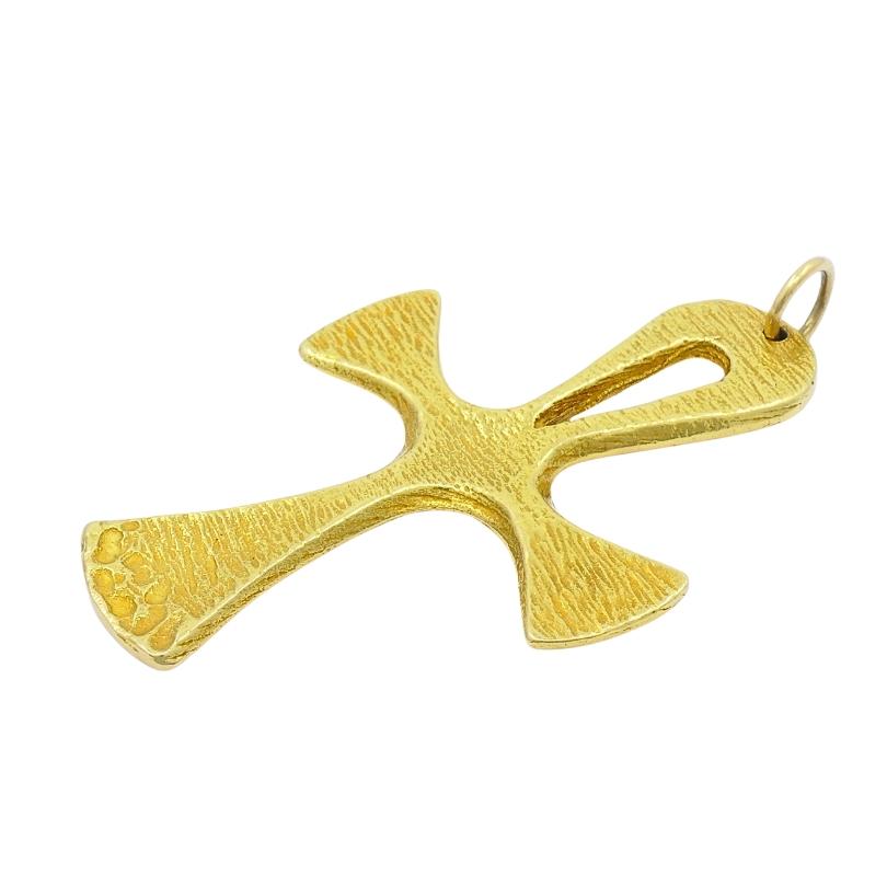 Pomellato 18k Gelbgold Ankh-Kreuz-Anhänger im Zustand „Hervorragend“ im Angebot in Beverly Hills, CA