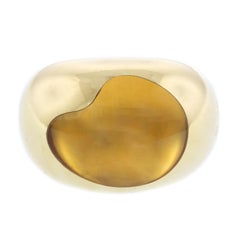 Retro Pomellato 18 Karat Yellow Gold Citrine Ring