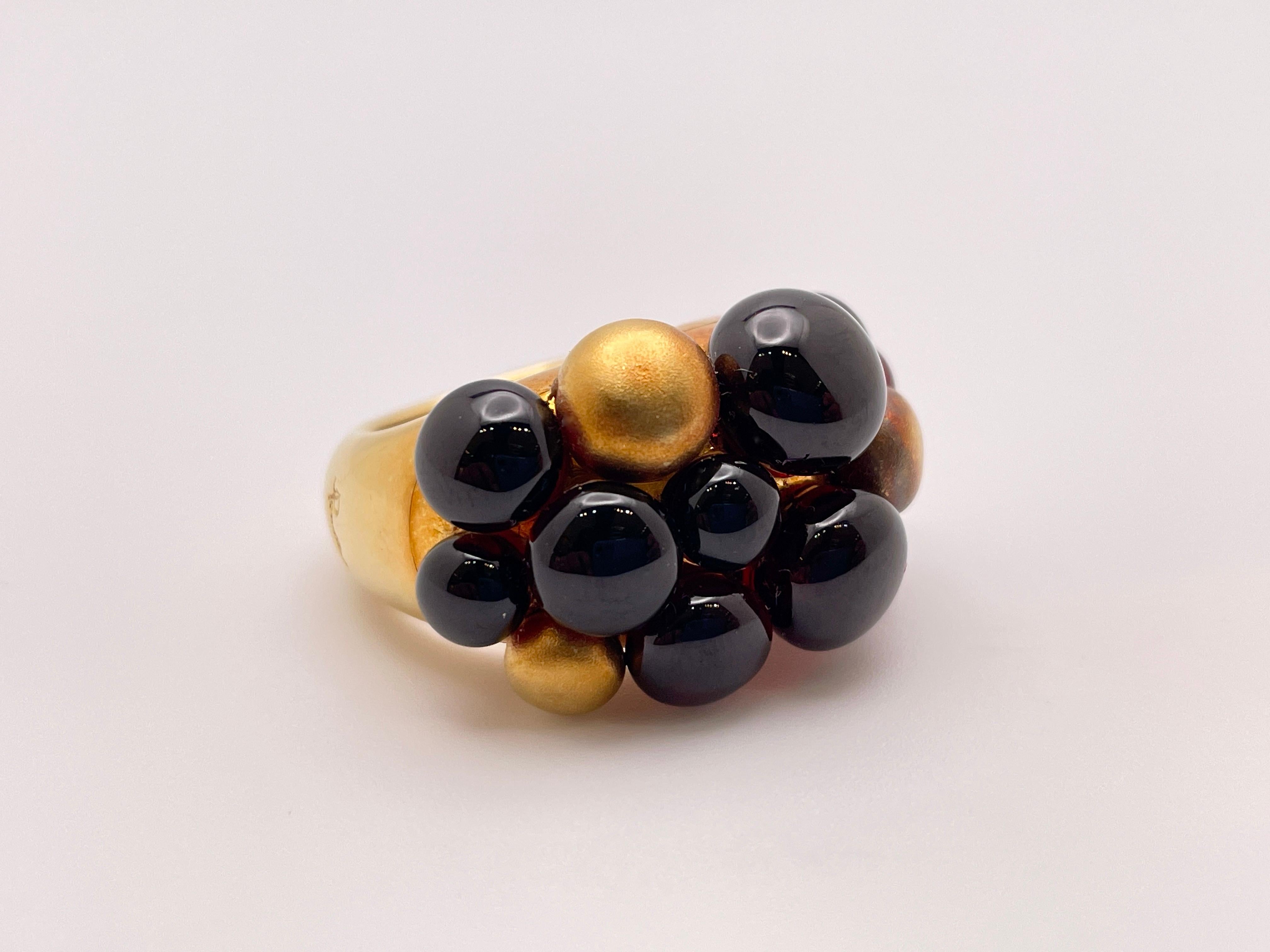 Women's or Men's Pomellato 18K Yellow Gold Color Stone Ring For Sale