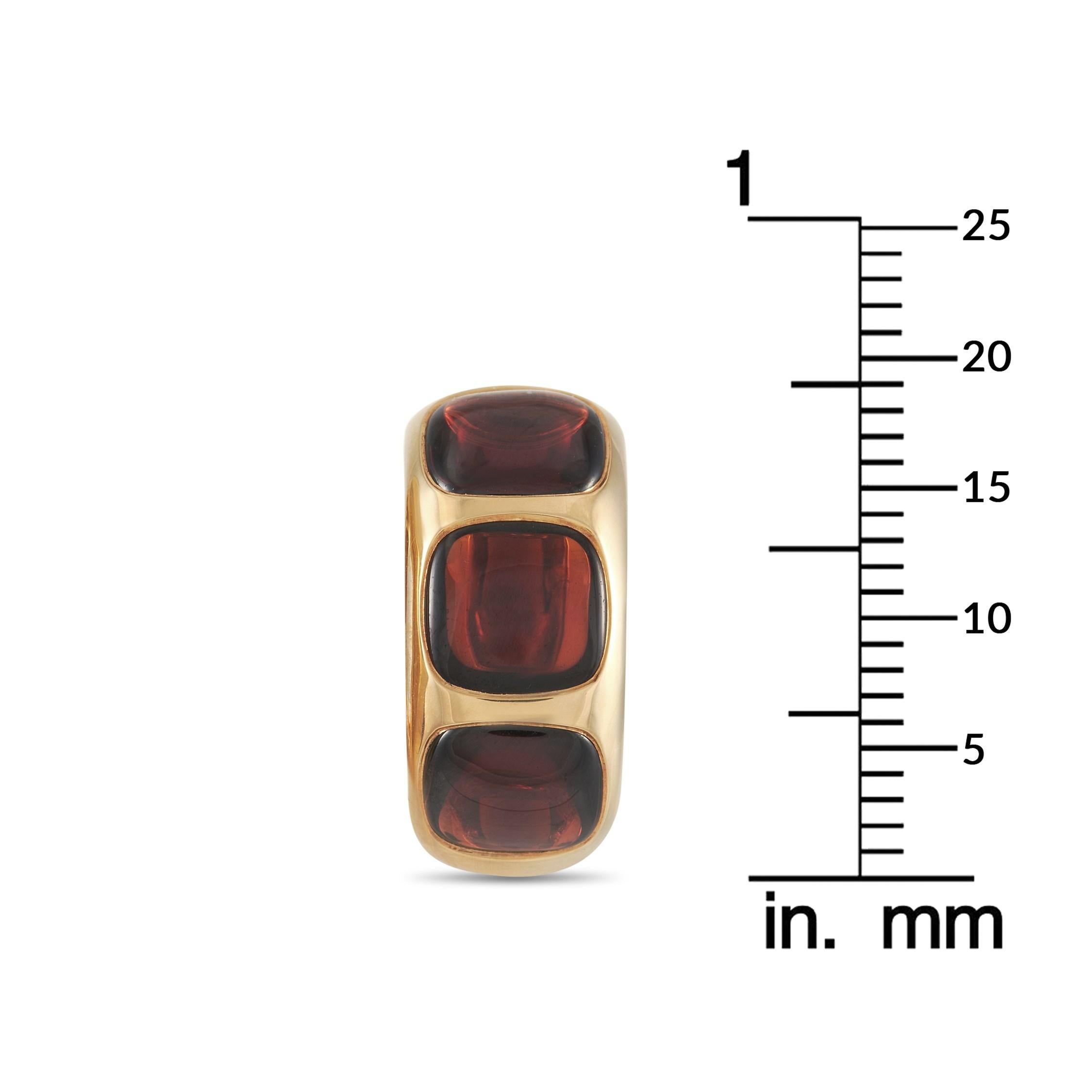 Pomellato 18 Karat Gelbgold Granat-Ohrringe mit Clip im Zustand „Hervorragend“ in Southampton, PA