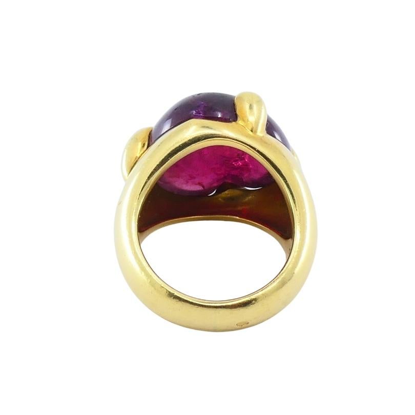 Pomellato Bague en or jaune 18 carats avec tourmaline en forme de coeur en vente 3