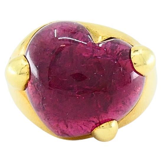 Pomellato Bague en or jaune 18 carats avec tourmaline en forme de coeur en vente
